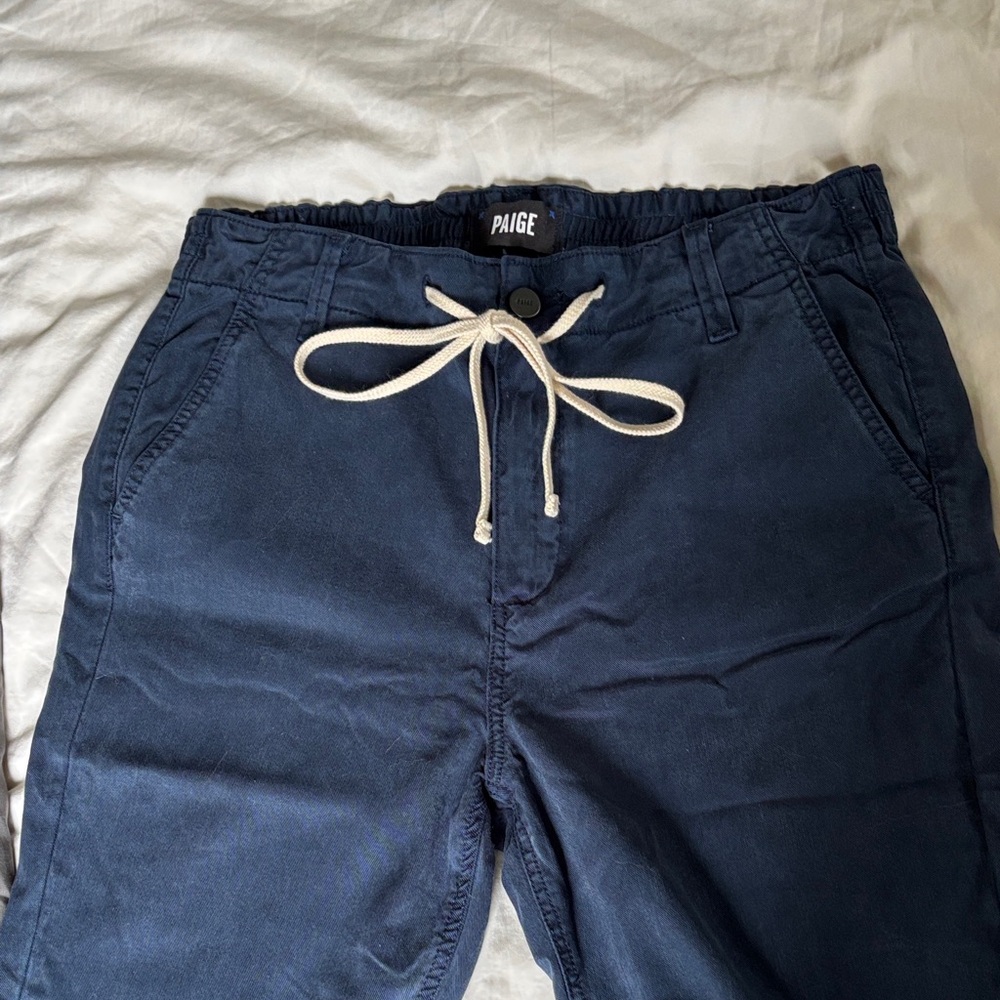 PAIGE women’s Christy Chinos with Drawstring in French Navy Size 29 NWOT - Picture 2 of 9
